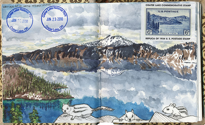 Crater Lake sketch by Chandler O'Leary