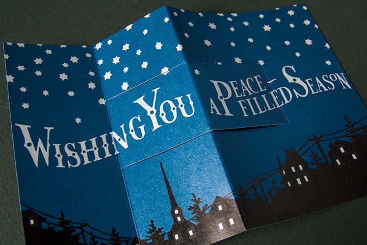 Igloo Letterpress pop-up holiday card illustrated and lettered by Chandler O'Leary
