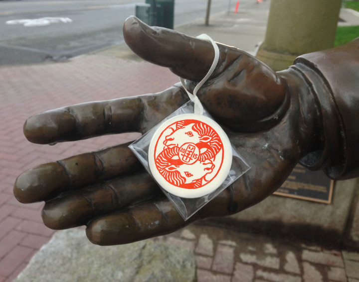 Monkeyshines medallion illustrated and printed by Chandler O'Leary