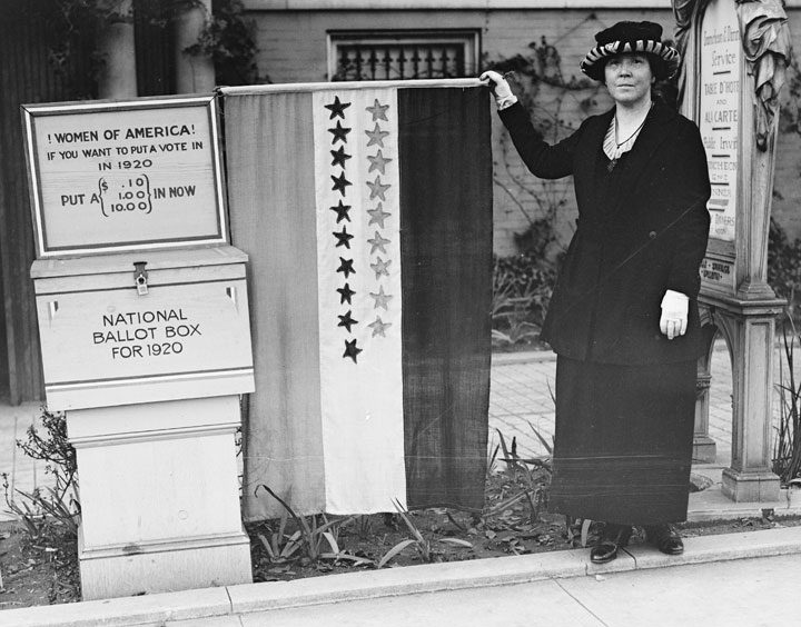 Women's suffrage campaigner in 1920