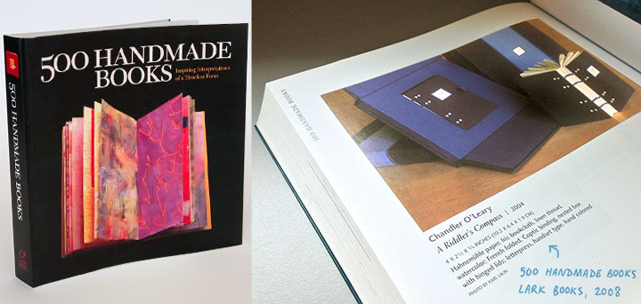 Feature on "A Riddler's Compass" by Chandler O'Leary in "500 Handmade Books, Vol 1"