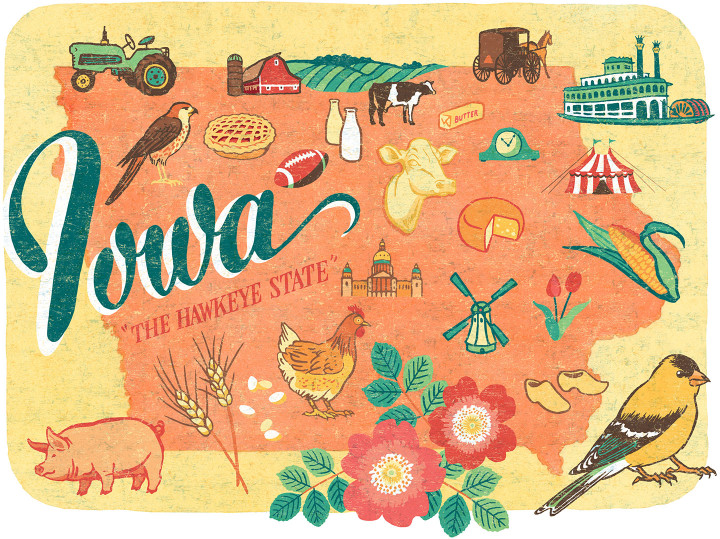 Iowa illustration by Chandler O'Leary