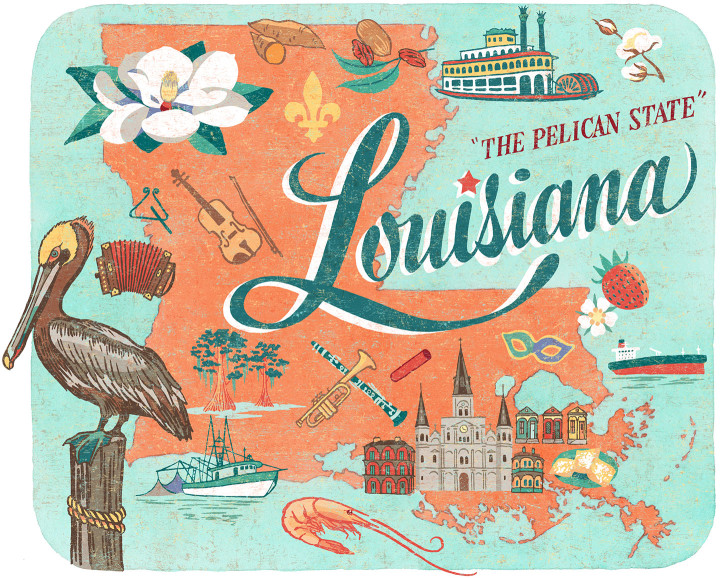 Louisiana illustration by Chandler O'Leary