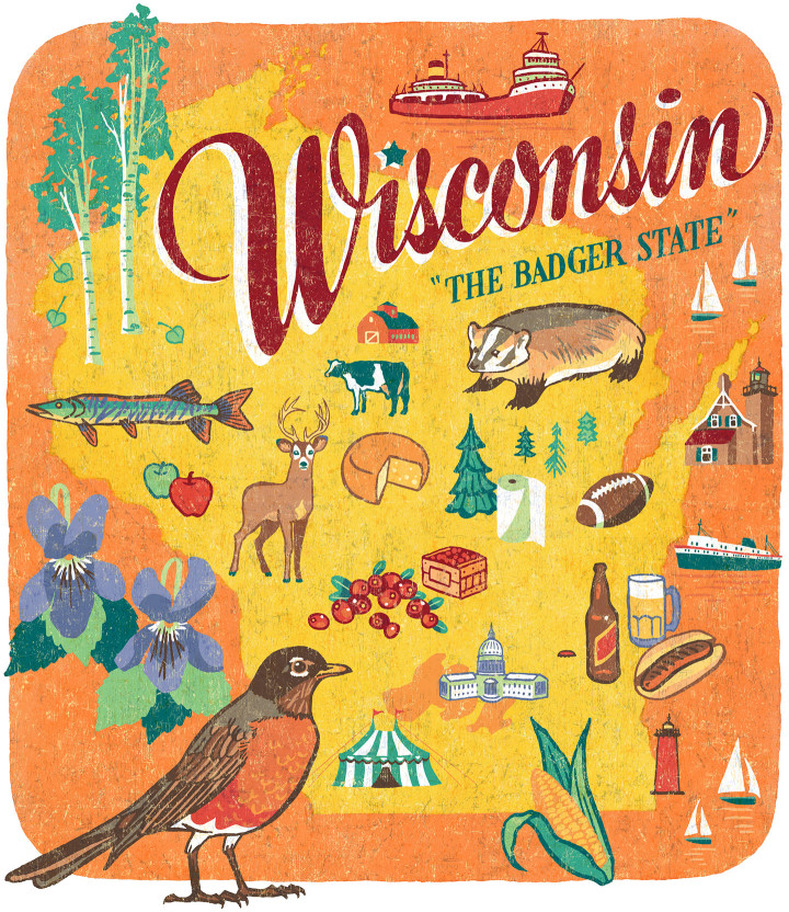 Wisconsin illustration by Chandler O'Leary