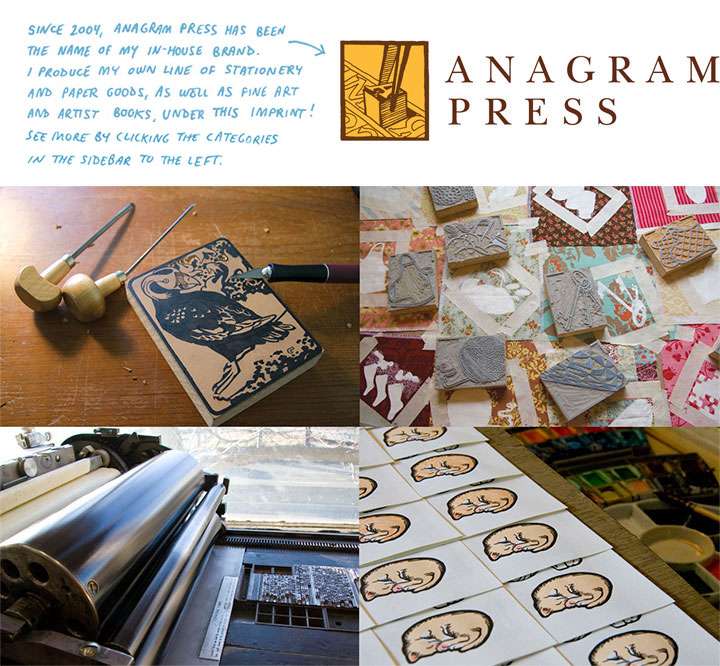 Anagram Press is an in-house brand of stationery goods and fine art by Chandler O'Leary