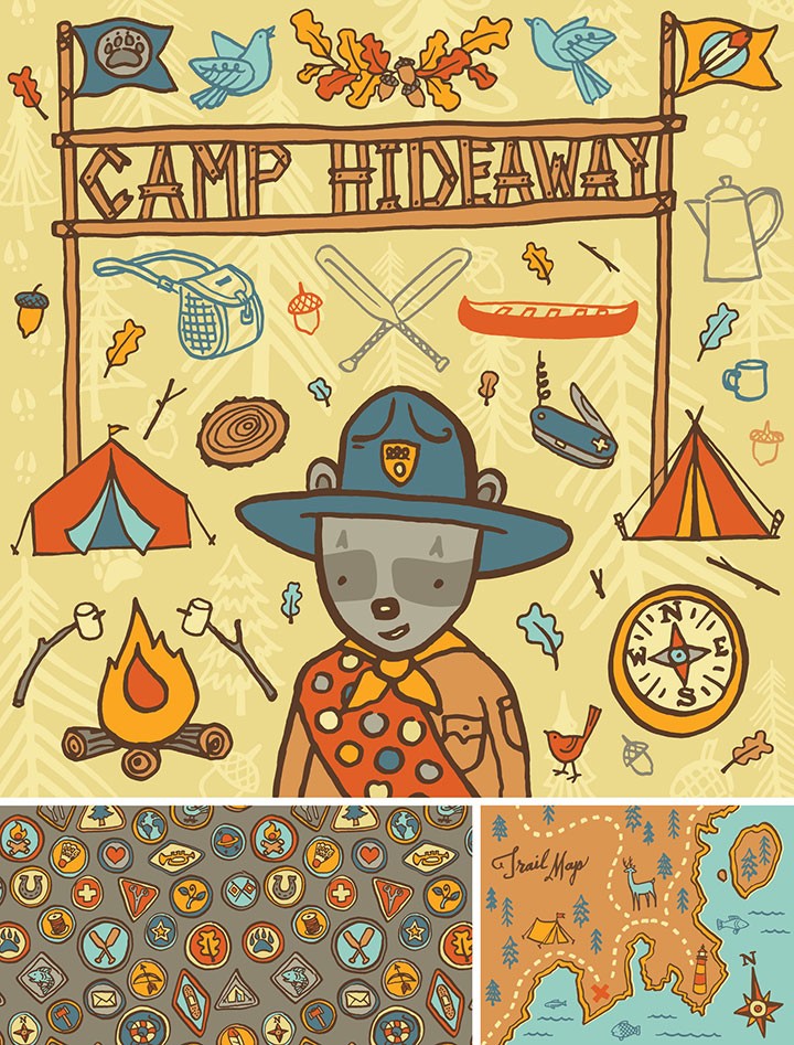 "Camp Hideaway" pattern collection by Chandler O'Leary