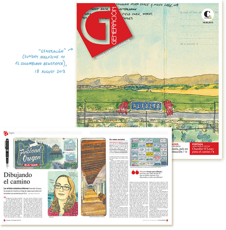 Feature on "Drawn the Road Again" by Chandler O'Leary in "Generacíon" magazine