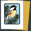 Black-capped Chickadee greeting card by Chandler O'Leary