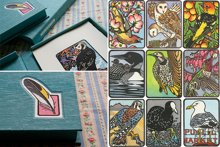 "Flock" set of letterpress bird prints by Chandler O'Leary