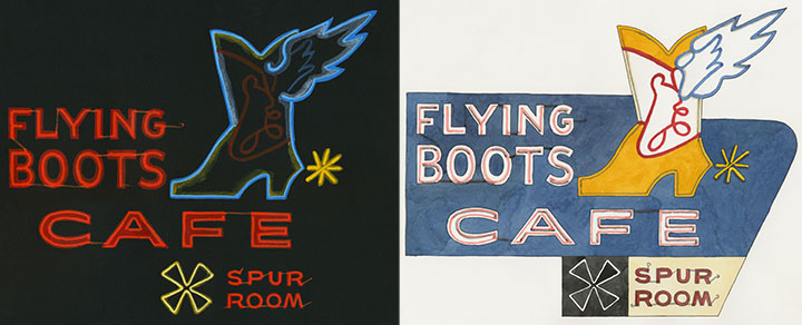 Flying Boots Sign illustrations by Chandler O'Leary