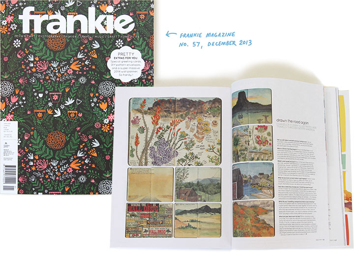 Feature on "Drawn the Road Again" by Chandler O'Leary in "Frankie" magazine