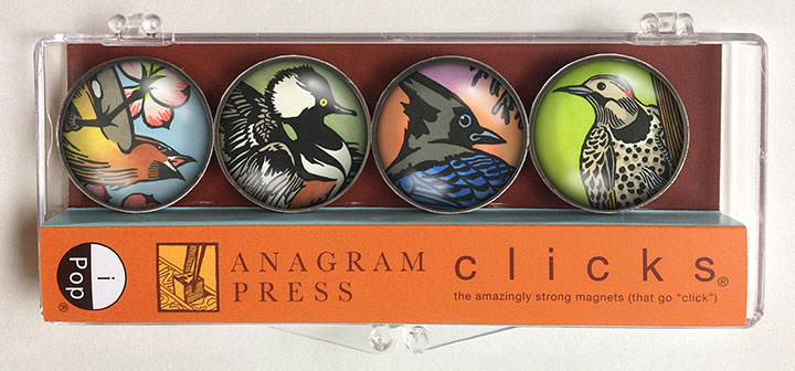 iPop "Clicks" magnets illustrated by Chandler O'Leary