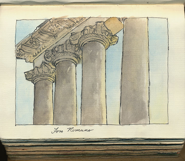 Rome, Italy sketchbook drawing by Chandler O'Leary