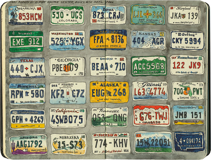 License plates sketch by Chandler O'Leary