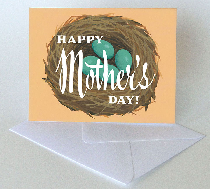 Mother's Day nest card illustrated and hand-lettered by Chandler O'Leary