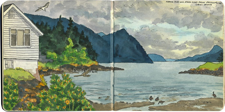Orcas Island sketch by Chandler O'Leary