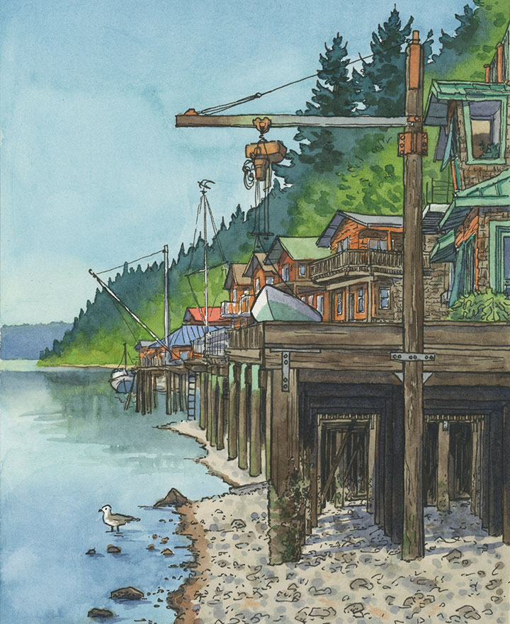 Salmon Beach illustration by Chandler O'Leary