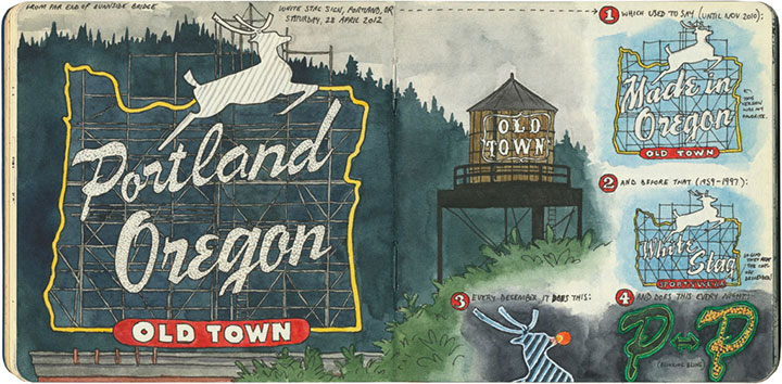 Portland, OR sign sketch by Chandler O'Leary