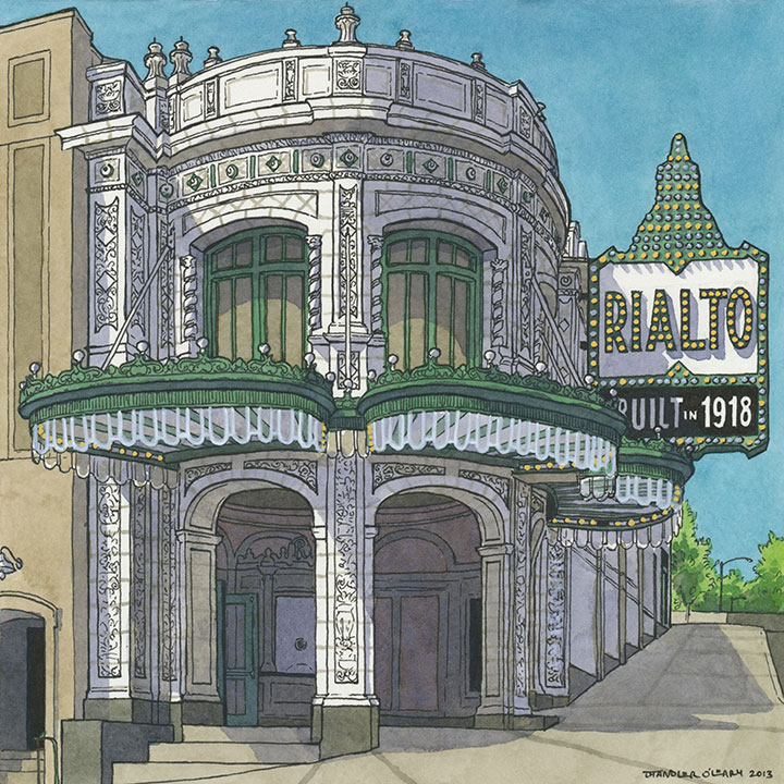 Rialto Theatre illustration by Chandler O'Leary