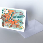 Louisiana card from the 50 States series illustrated and hand-lettered by Chandler O'Leary