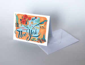 New York card from the 50 States series illustrated and hand-lettered by Chandler O'Leary