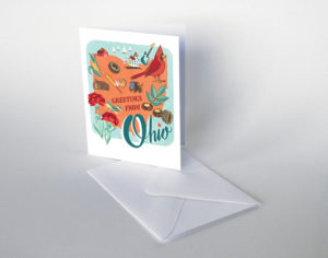Ohio card from the 50 States series illustrated and hand-lettered by Chandler O'Leary