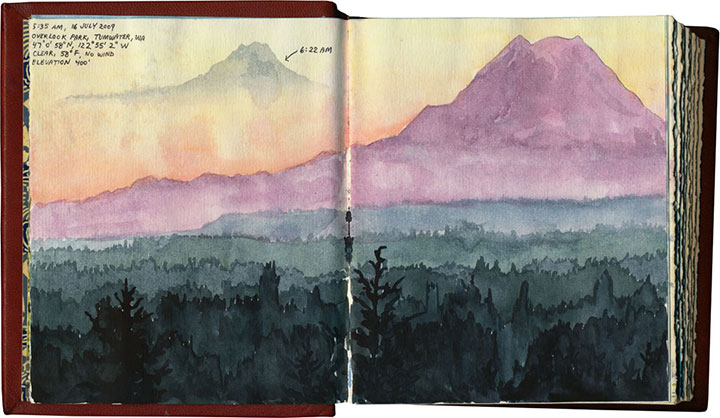 Mt. Rainier sketch by Chandler O'Leary