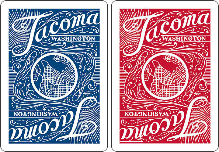 Tacoma Playing Cards lettered and illustrated by Chandler O'Leary