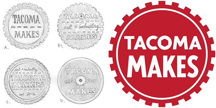 Tacoma Makes logo and concept illustrations by Chandler O'Leary