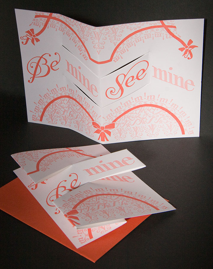"Be Mine, See Mine" letterpress "undies" Valentine illustrated by Chandler O'Leary and printed by Igloo Letterpress