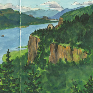 Columbia River Gorge sketchbook print by Chandler O'Leary