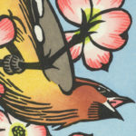 Detail of Cedar Waxwing card by Chandler O'Leary