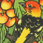 Detail of Western Tanager card by Chandler O'Leary
