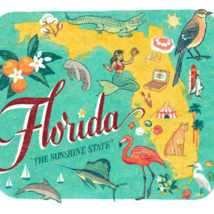 Detail of Florida illustration by Chandler O'Leary