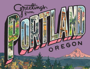 Greetings from Portland card by Chandler O'Leary