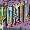 Detail of "Greetings From Portland" illustration by Chandler O'Leary