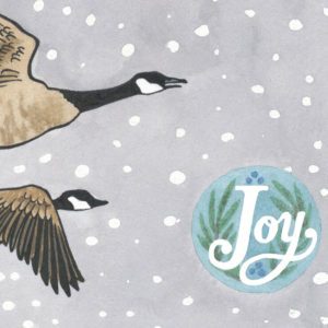 Holiday card illustrated by Chandler O'Leary