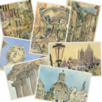 Italy postcards illustrated by Chandler O'Leary