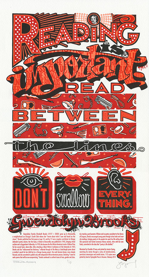 "Warning Signs" letterpress broadside by Chandler O'Leary and Jessica Spring
