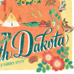 Detail of North Dakota illustration by Chandler O'Leary