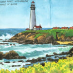 Pigeon Point Lighthouse sketchbook print by Chandler O'Leary