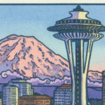 Mt. Rainier letterpress print by Chandler O'Leary