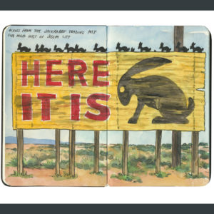 Route 66 Jackrabbit Trading Post sketchbook print by Chandler O'Leary