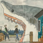 Roadside Shark sketchbook print by Chandler O'Leary