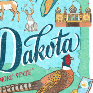 Detail of South Dakota illustration by Chandler O'Leary