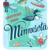 Minnesota card from the 50 States series illustrated and hand-lettered by Chandler O'Leary