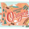 Oregon card from the 50 States series illustrated and hand-lettered by Chandler O'Leary