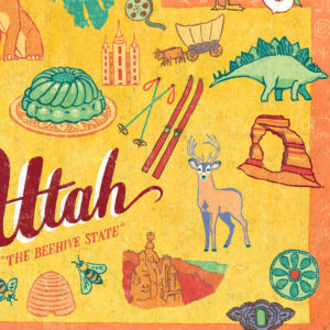 Detail of Utah illustration by Chandler O'Leary