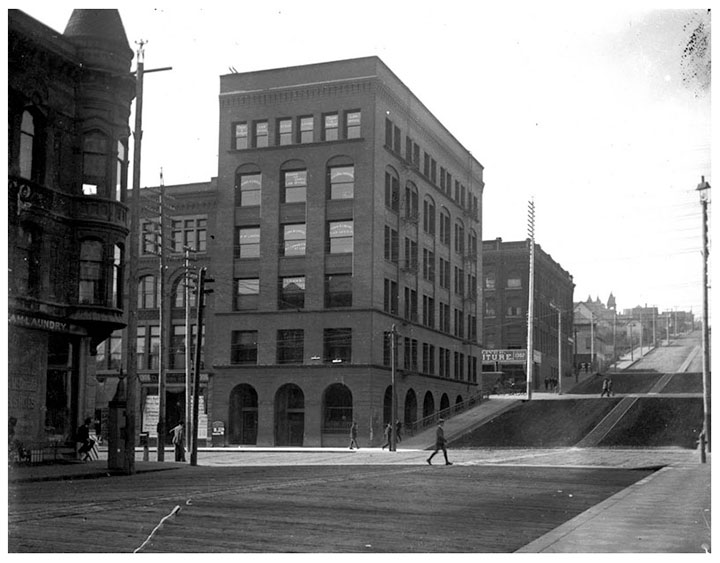 1890s photo of the Luzon Building, Tacoma, WA. Image courtesy of Jessica Spring.