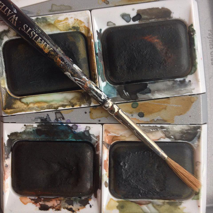 The palette of a woman artist, the day after the 2016 election.